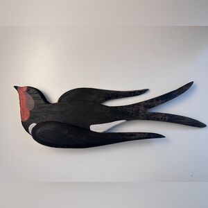 rustic wooden bird wall hanging